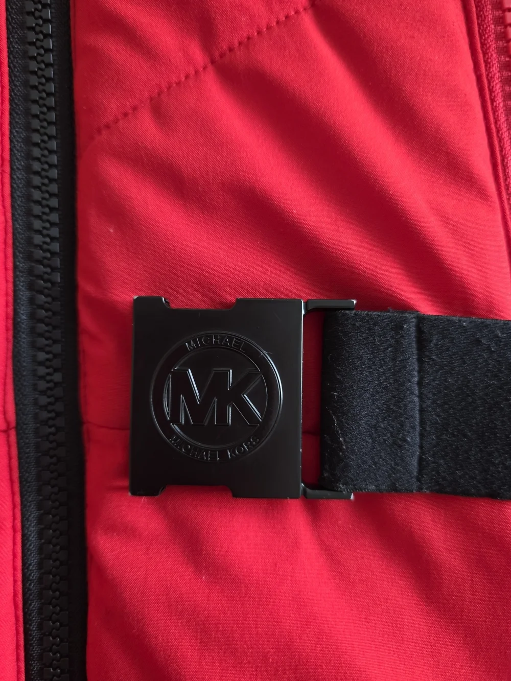 Michael Kors Red Puffer Jacket Belted Hooded M RRP $350 EUC